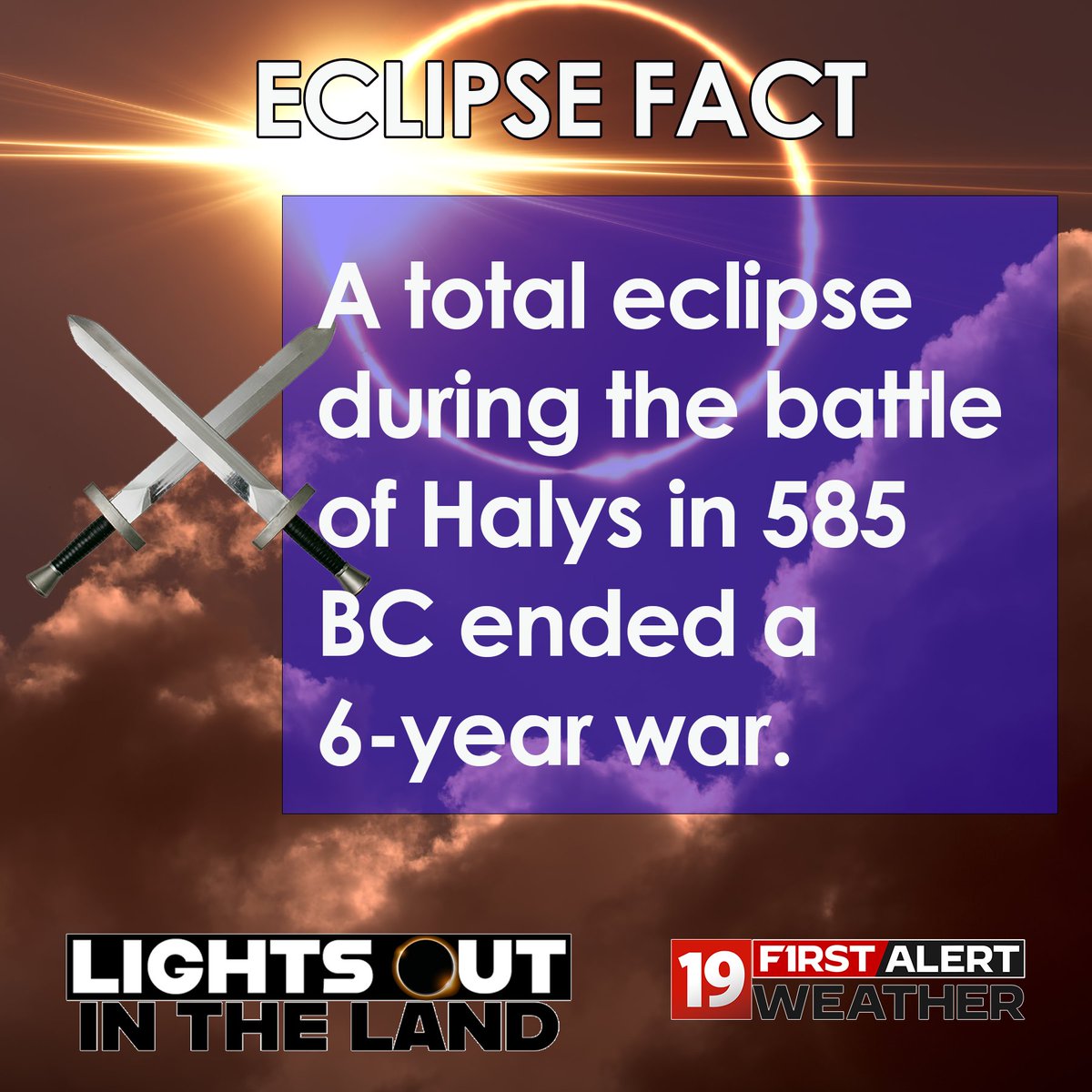 LIGHTS OUT 💡 Today will be Cleveland's first total solar eclipse since 1806. The Battle of Halys is also known as Battle of the Eclipse.
cleveland19.com/content/news/l…