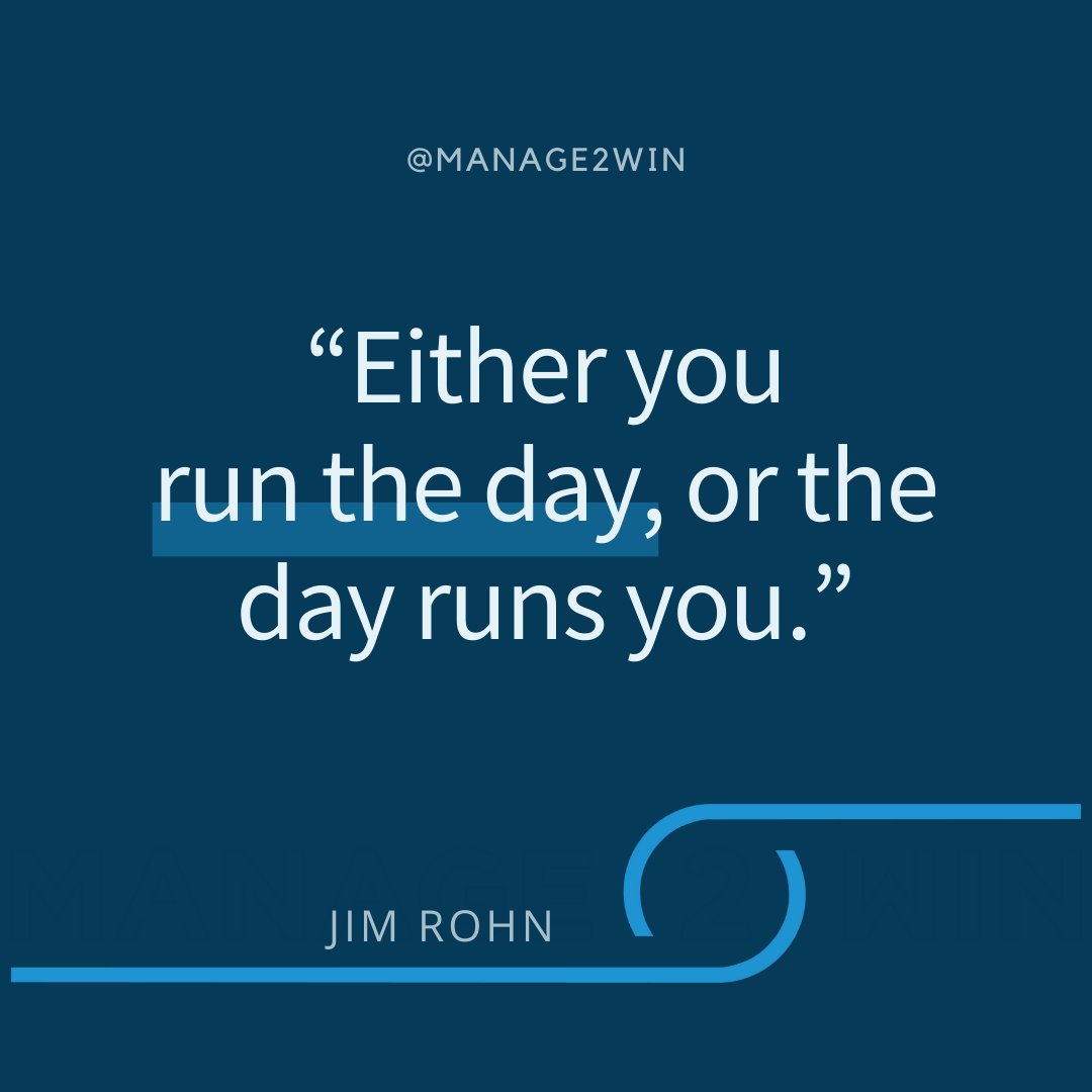 We set a W.I.N. daily -  What’s Important Now.  No more than 3 critical tasks.  List fewer but ALWAYS get them done, except when unexpected emergencies arise.  Completing 1 WIN is better than listing 2-3 and 1-2 are left undone.

#LeadershipMindset #ProactiveManagement