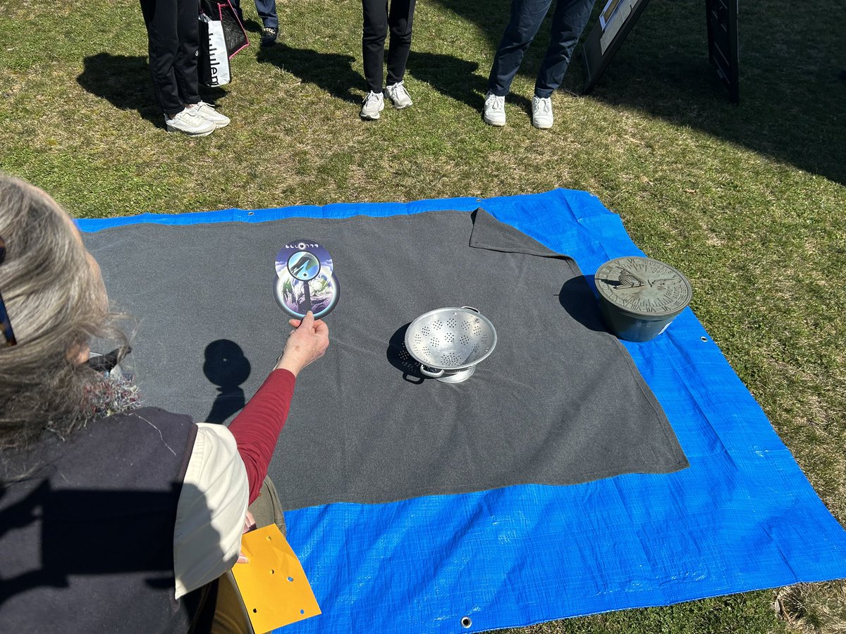 Halibut Point State Park is also helping people make pinhole viewers—you can use a pencil to puncture a piece of cardstock or paper and you face it down on the reflecting blanket and it will show you the eclipse on the ground safely @boston25