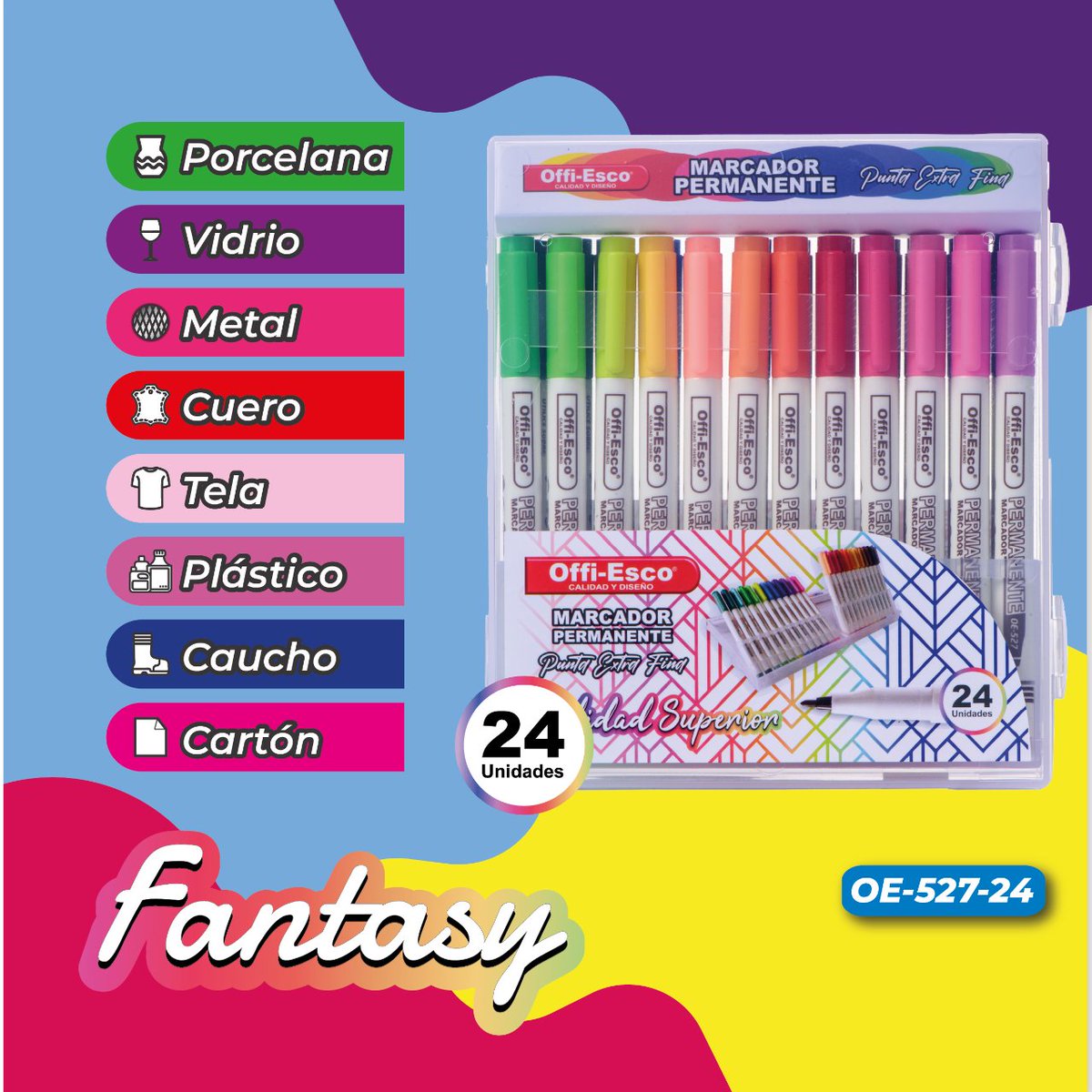 OffiEsco's tweet image. Con su tinta #indeleble de secado extra rápido y diseño ergonómico, es #ideal para ilustrar, escribir y dibujar sobre múltiples materiales. #Offiesco #NuevoProducto #MarcadorExtraFino #OE527