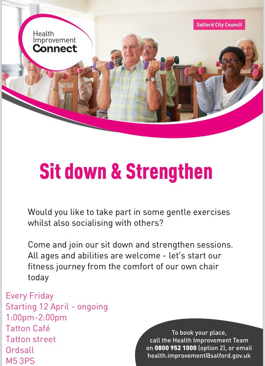 Get moving with our gentle exercise sessions for all starting this Friday ⬇️🏃‍♀️🏋🏾‍♂️🪑