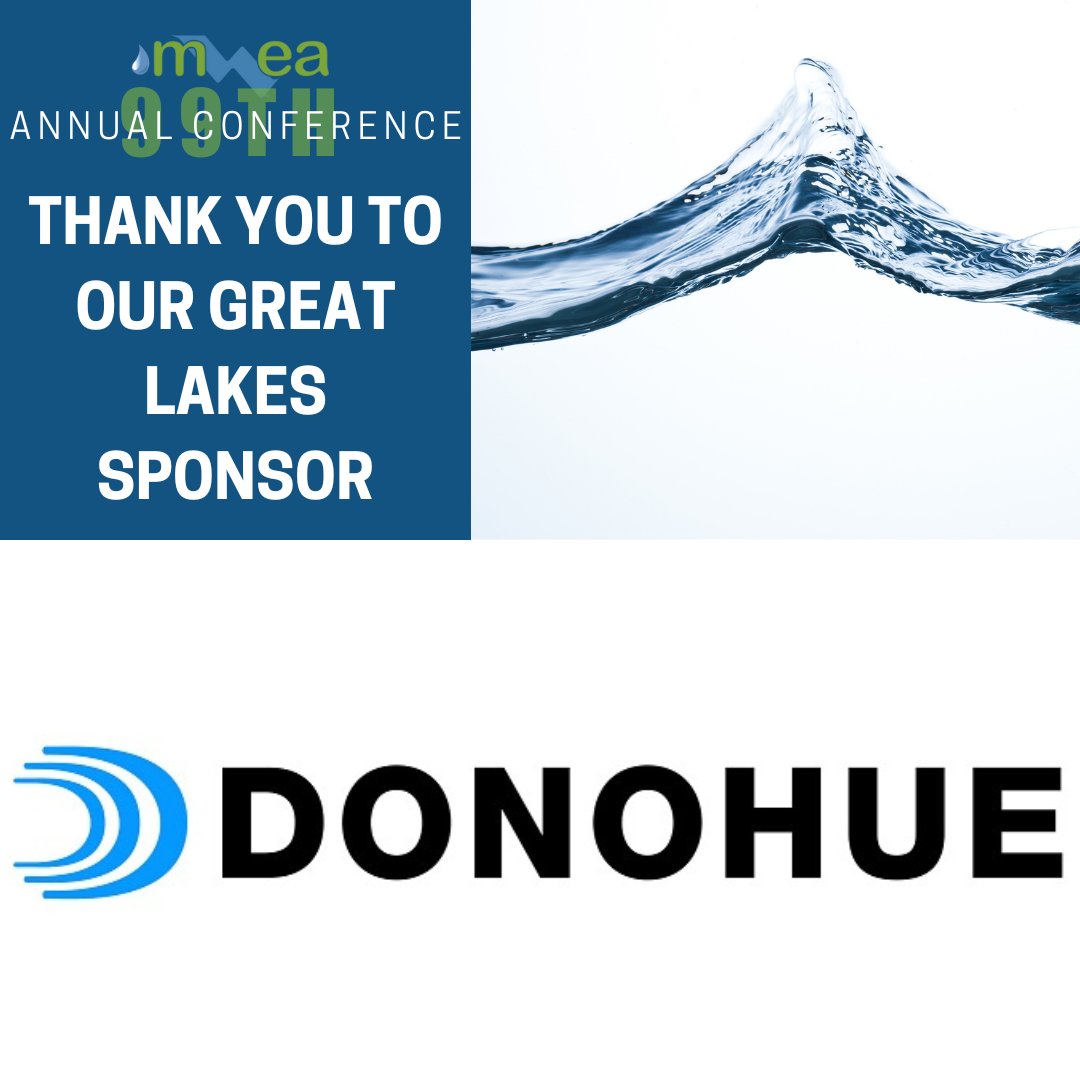 Thank you Donohue & Associates for your Great Lakes Sponsorship at this year's 99th Annual Conference Thank you for standing with us and for your unwavering dedication to preserving and enhancing Michigan's water resources. We couldn't do it without you! #GreatLakes #MWEA2024AC