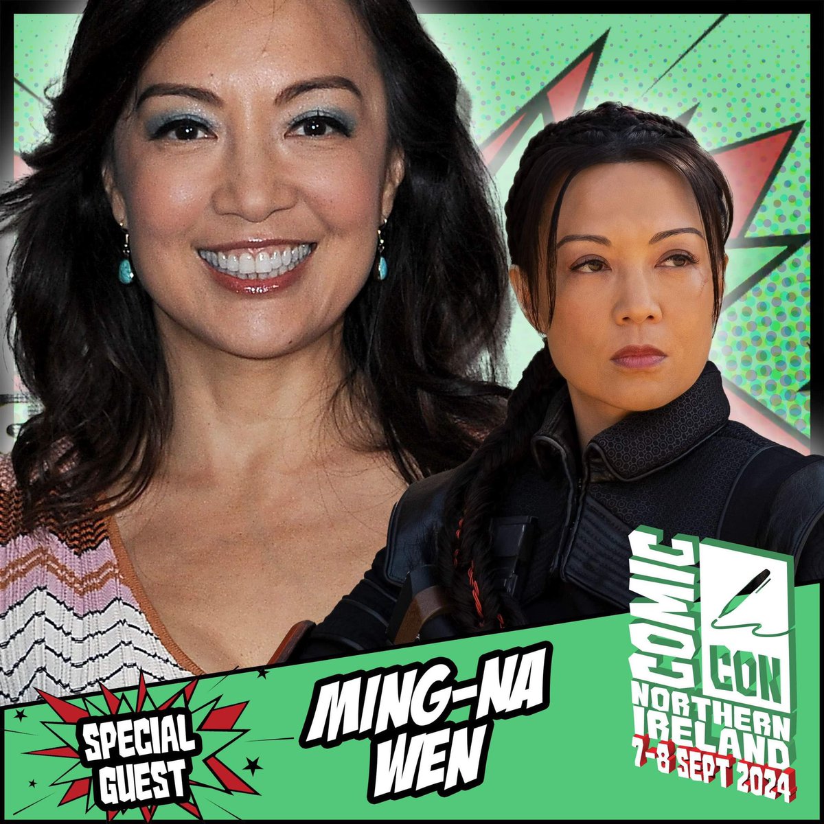 Comic Con Northern Ireland welcomes Ming-Na Wen, known for projects such as The Mandalorian, Mulan, Agents of S.H.I.E.L.D, and many more. Appearing 7-8 September! Tickets: comicconnorthernireland.co.uk