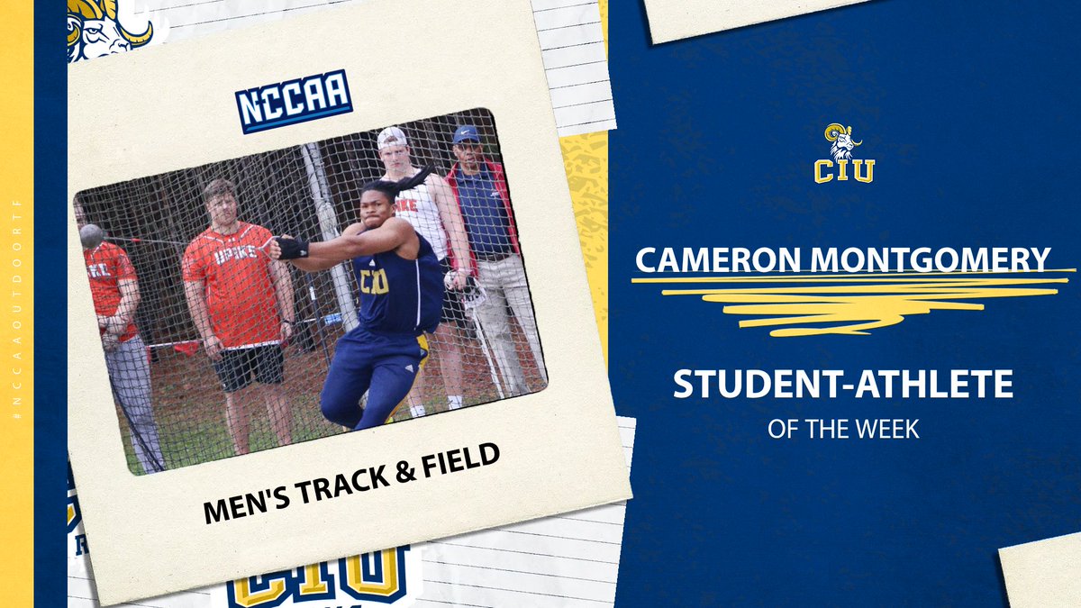 👟Student-Athlete of the Week👟 Men's #NCCAAOutdoorTF - Field 𝐂𝐚𝐦𝐞𝐫𝐨𝐧 𝐌𝐨𝐧𝐭𝐠𝐨𝐦𝐞𝐫𝐲, Columbia International University the-n.cc/3JbcssF | #PlayForHim