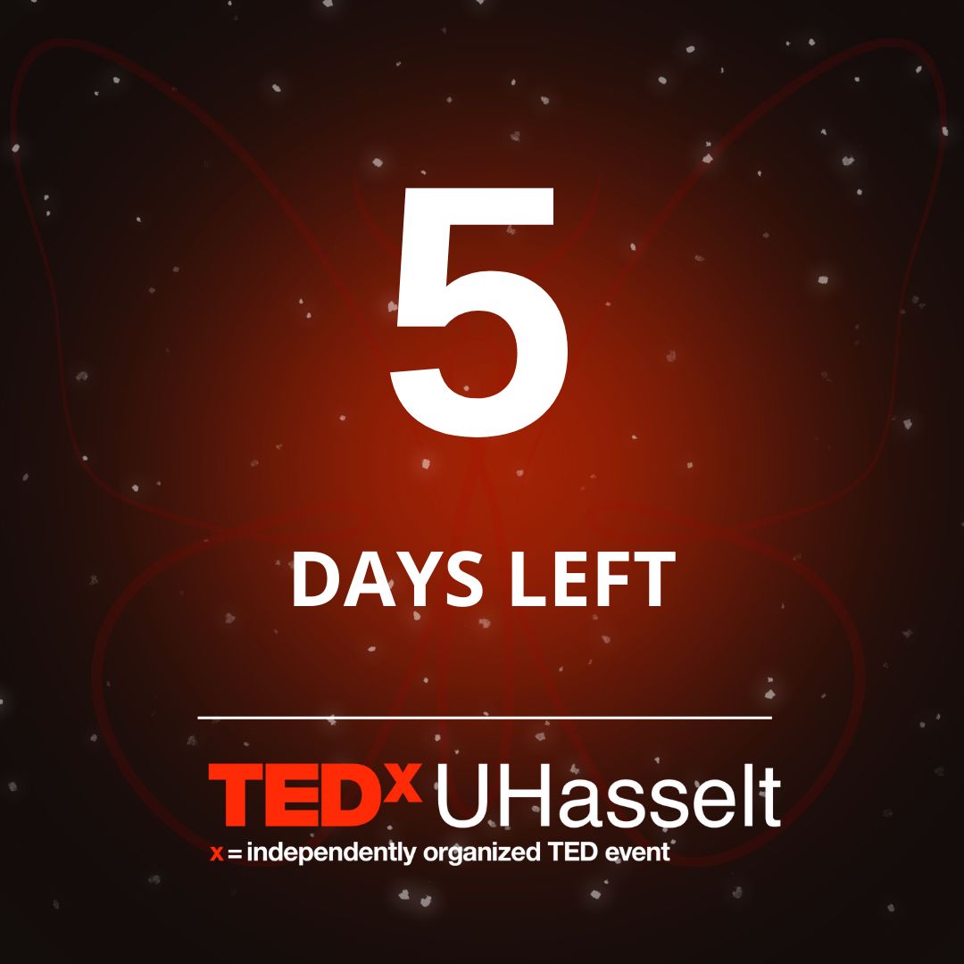 🦋 Just 5 days until TEDxUHasselt's 'Butterfly Effect' takes flight! Get ready to be electrified by a day bursting with awe-inspiring talks and narratives that'll set your soul on fire. Secure your tickets now for an unforgettable journey! #TEDxUHasselt #ButterflyEffect