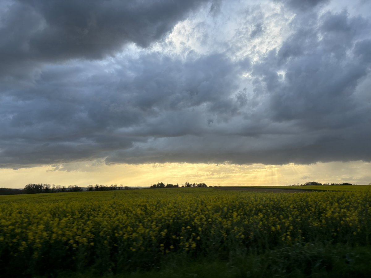 ⚡️⛈️Une ligne d’#orages a traversé le #Vexin entre 19h et 19h30. Pluie intense et magnifiques cieux tourmentés. ☺️