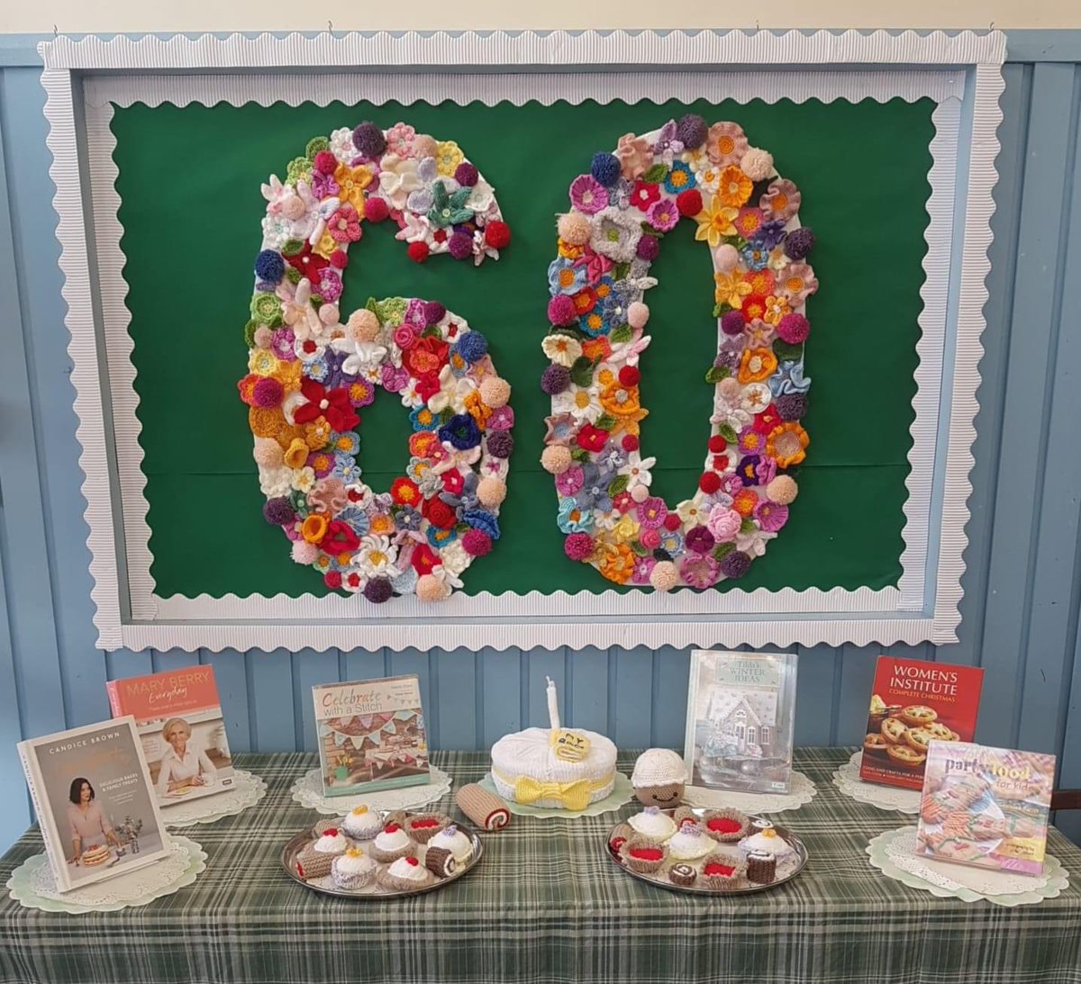 A massive thank you to our wonderful knitting groups for creating this beautiful display to celebrate our sixtieth birthday! #SixtyYearsOfHednesfordLibrary