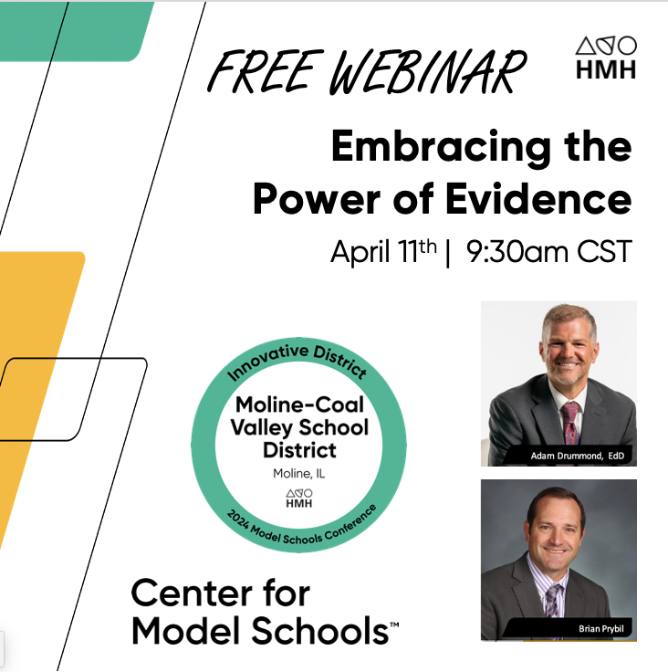 Mark your schedules for Thursday! Join Adam & Innovative District leader Brian for a free webinar. Register: hmhco.zoom.us/meeting/regist… #evidence #leadership #learning #students #data #strategy #k12 #leading @adamddrummond @MolineCVSchools