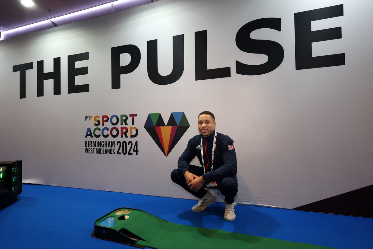 🏅⭐️Local top athletes @Joefrasergb, a triple Commonwealth Games champion in gymnastics, and @amaagbeze, an England netball international, are on-site at #SportAccord 2024 in Birmingham, having fun discovering and connecting with sports industry leaders.