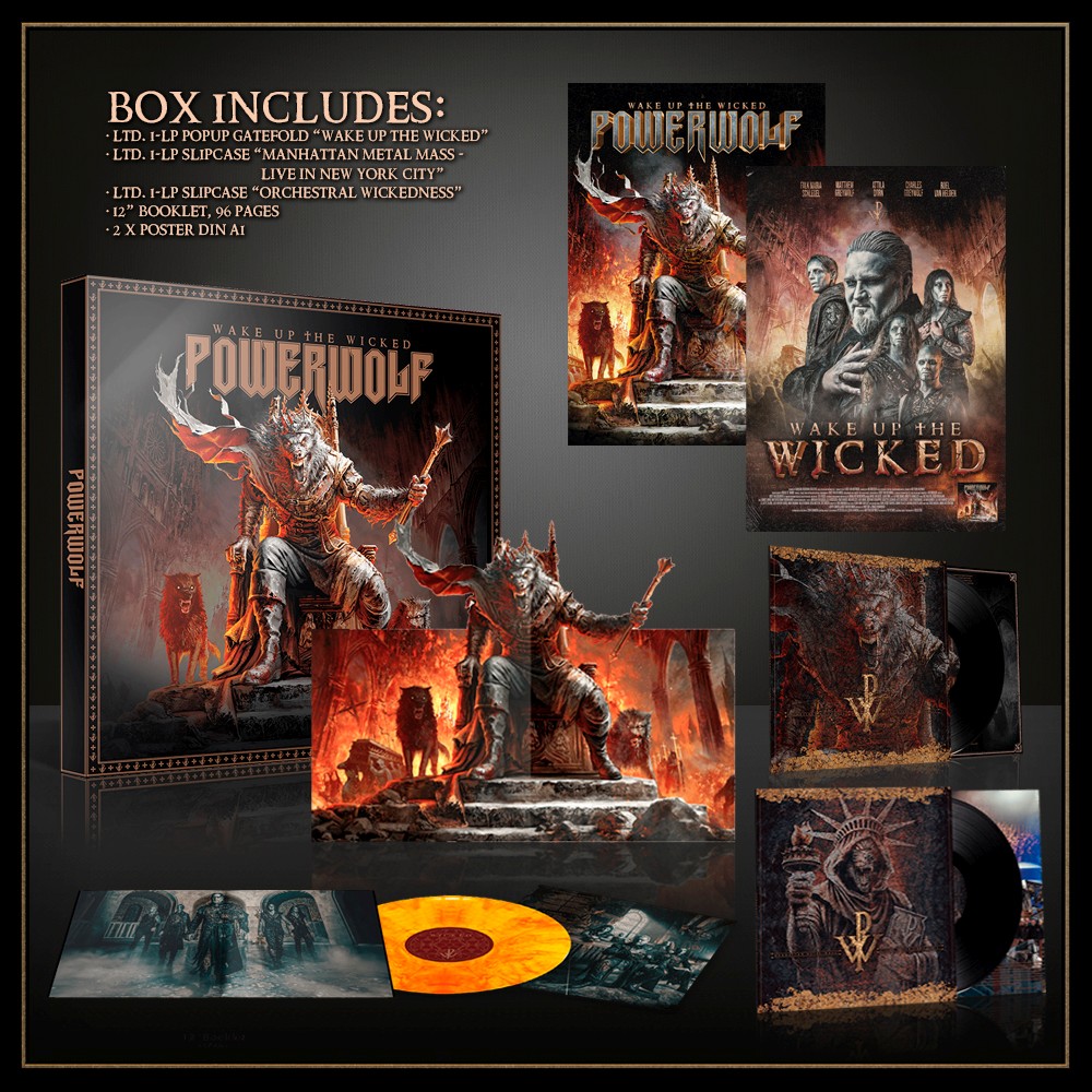 Less than 48 hours after the pre-sale started and the limited Wolf Bust Edition of our new album 'Wake Up The Wicked' was sold out, you guys are absolutely amazing! For all of you who prefer vinyl, we have a very noble 3-LP collector's box. powerwolf.net/wakeupthewicked 🐺🤘 #powerwolf