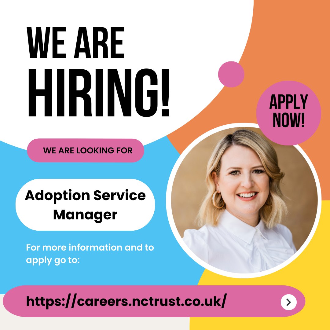We're hiring an adoption service manager who will lead the service to develop and deliver high quality services and build on the progress already made in achieving the Ofsted judgement of GOOD in January 2022. Find out more and apply: ow.ly/J07450R4ETx