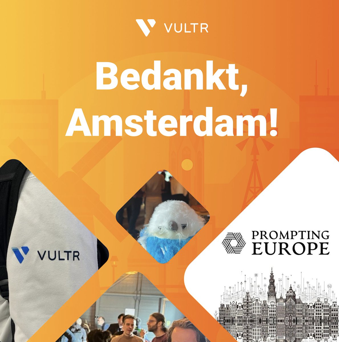 Last week, we attended an incredible Prompting Europe event in Amsterdam! The discussions were engaging, focusing on #AI in Europe, and we gained valuable insights on The #AIAct. It marked an excellent start to Vultr's European tour! 🌍