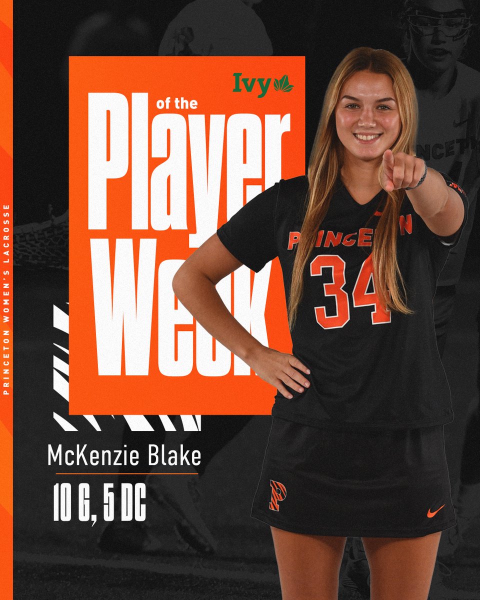 Princeton Women's Lax (@princetonwlax) on Twitter photo She Is The McPlayer Of The Week1
🔟 goals in two <a href="/IvyLeague/">Ivy League</a> wins leads to Ivy League Offensive Player of the Week honors for McKenzie Blake!
🔗: bit.ly/3xr8wSf She Is The McPlayer Of The Week1
🔟 goals in two <a href="/IvyLeague/">Ivy League</a> wins leads to Ivy League Offensive Player of the Week honors for McKenzie Blake!
🔗: bit.ly/3xr8wSf