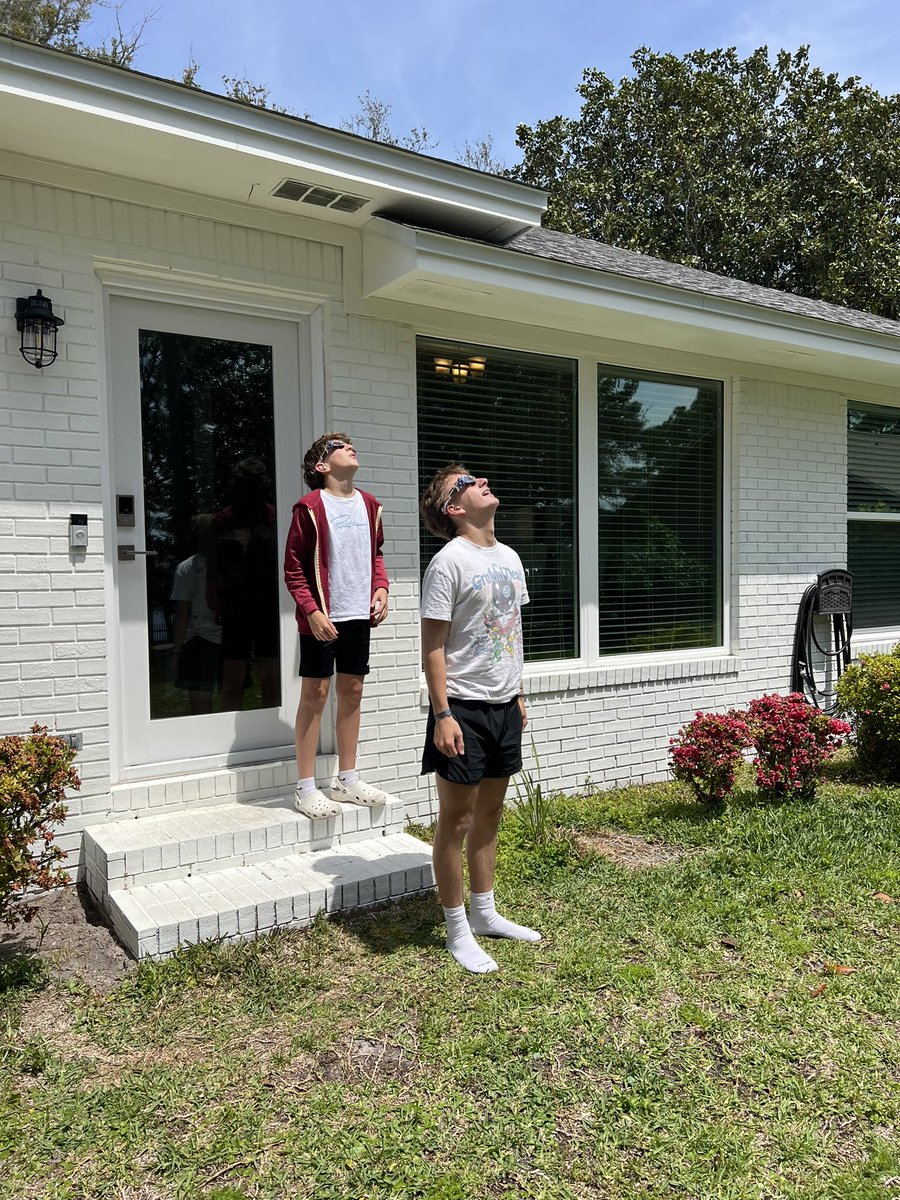 Here are my 2, safely looking at the Great American Eclipse! #SolarEclipse2024