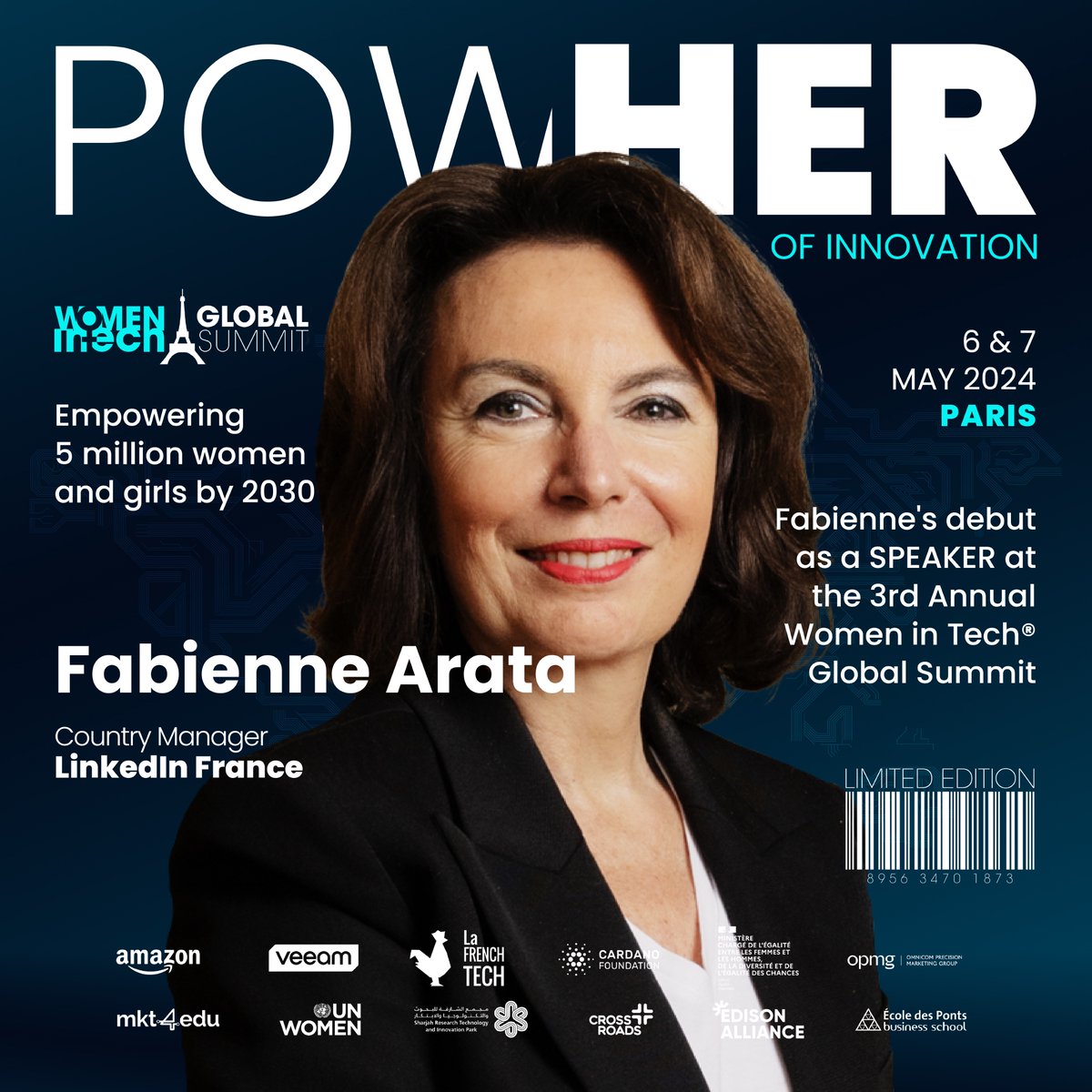 🎉Join us at the Women in Tech® Global Summit, where we’ll be unpacking and admiring the PowHER of Innovation as this year’s theme! Meet our speaker Fabienne Arata, Country Manager at LinkedIn France Link: lnkd.in/dJrvNNJu #WITGS24 #PowHER