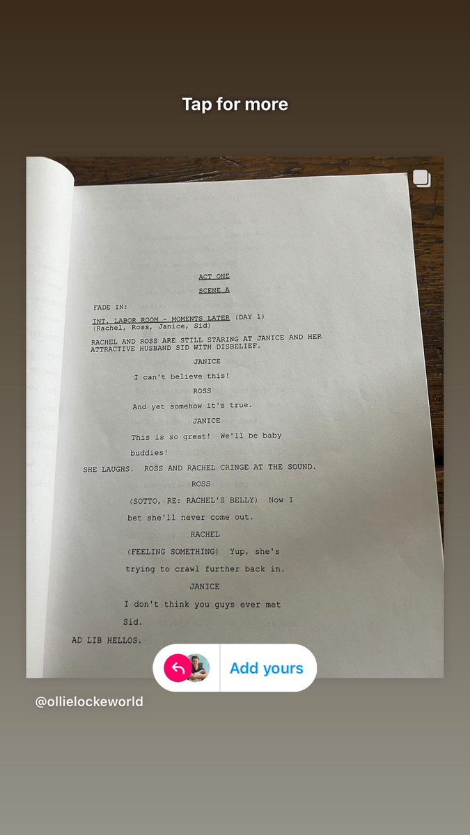 I am so delighted to announce that this Friday the 12th I am auctioning off my original ‘Friends’ script signed by the whole cast with a percentage of the profits going to the @matthewperryfoundation 

rb.gy/jhus3n