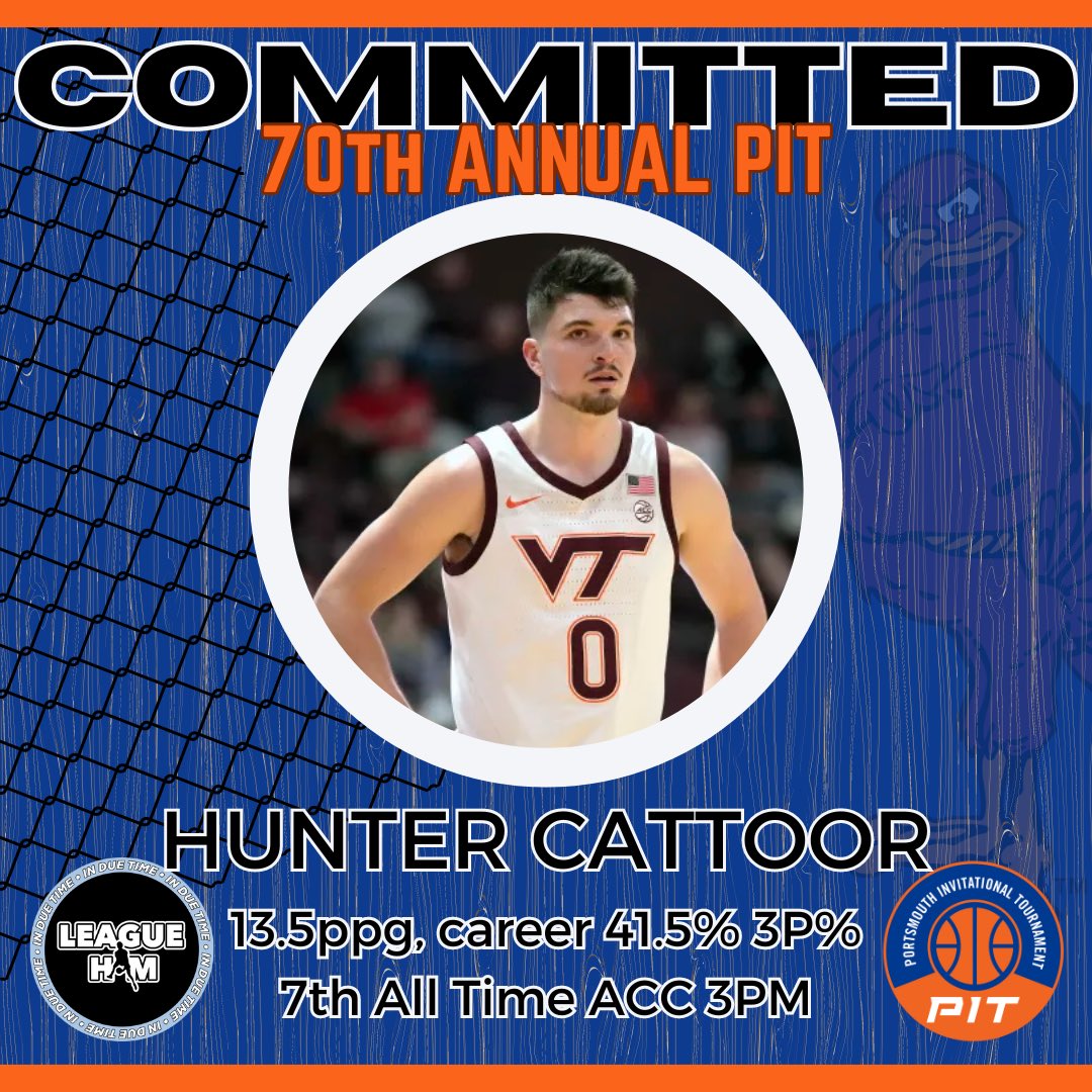 Next up is a sharp shooter from the commonwealth state! @HokiesMBB’s Hunter Cattoor is making his way to the PIT #PIT24