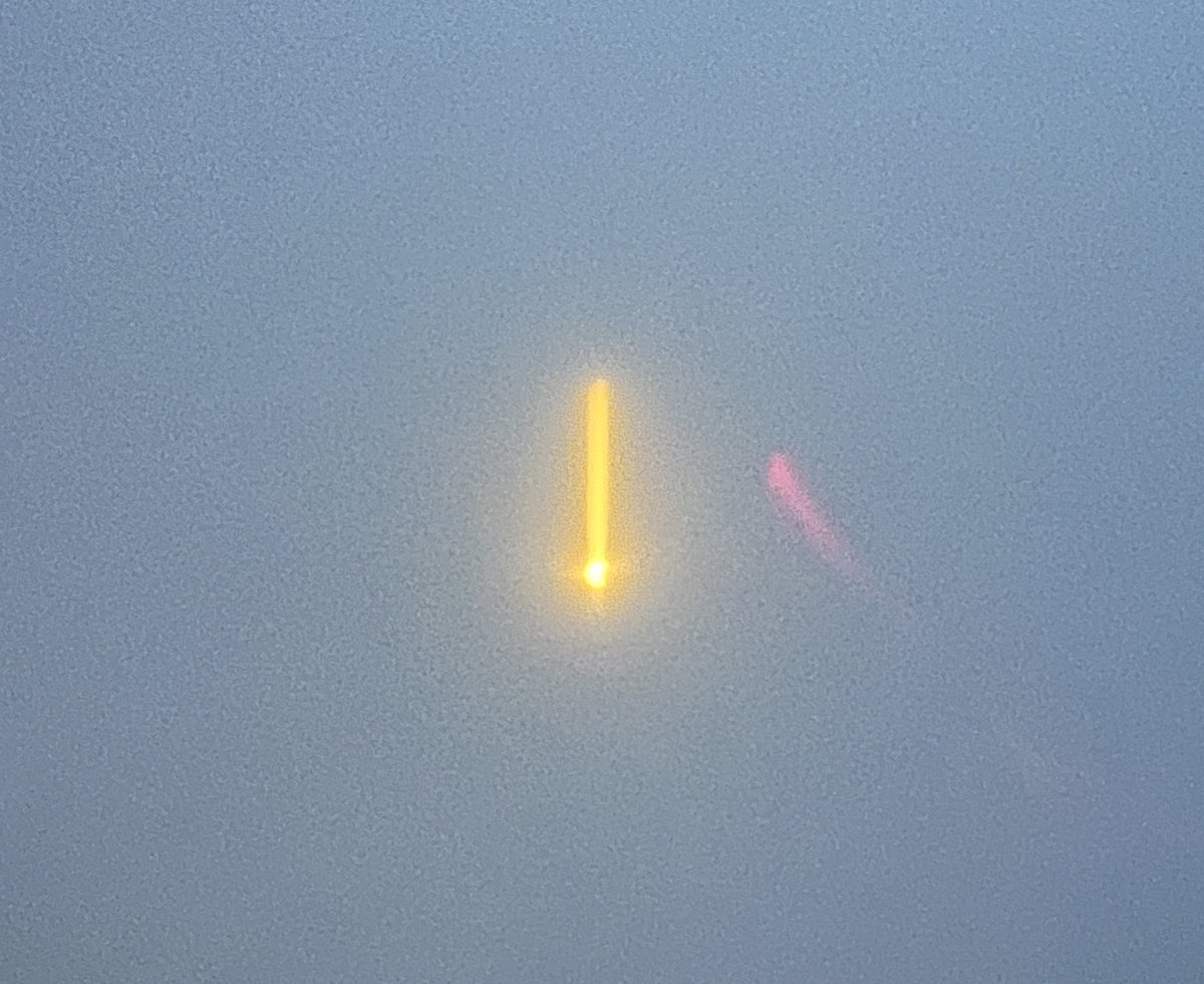 10 minutes to totality in our area of Texas. Diffuse clouds rolling in, yikes! But almost there. Fun fact: if you move the solar filter before the iPhone is done taking the picture, you create a wacky UFO. 😂😎

#Eclipse #RoadTrip
#TotalSolarEclipse2024