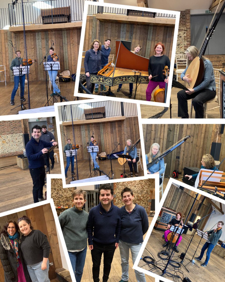 Our fabulous musicians, behind the scenes during our recording sessions for Schütz - A German In Venice 🙌 You can hear 3 tracks from the album ahead of it's release next Friday here: songwhip.com/the-brook-stre… Supported by @ContinuoFndn ❤️ Released by @FirstHandRecord 💿