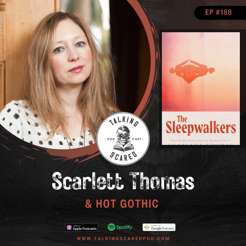 Tomorrow you can hear my conversation with @scarthomas She's a literary hero of mine, and her new novel, THE SLEEPWALKERS is a dark, stormy, postmodern vacation for the soul. Subscribe now - all podcast platforms