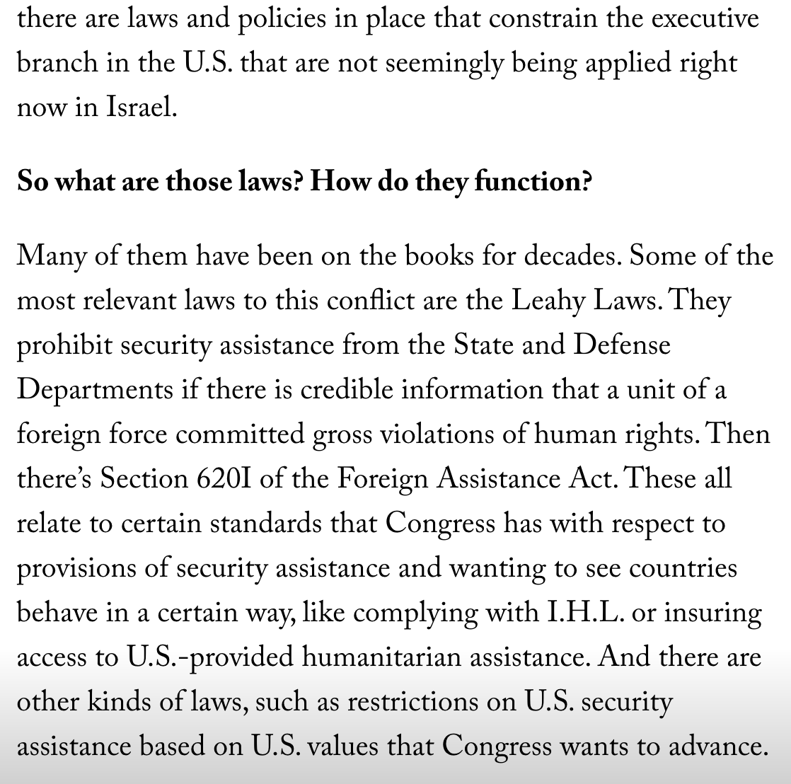 Interesting @NewYorker (@IChotiner) interview with my colleague @Seharrison7 on whether the Biden Administration is ignoring American laws by continuing to provide Netanyahu with military aid 👇 newyorker.com/news/q-and-a/w…