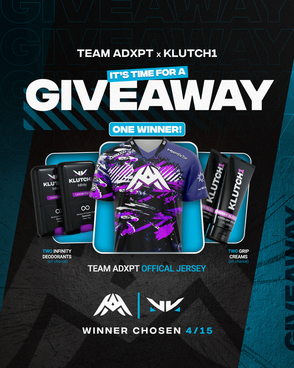 It's giveaway time, and this one's a treat! We've teamed up with @TeamAdxptLLC for some epic prizes! You know the drill: 👉 Follow @Klutch1 & @TeamAdxptLLC 💚 Like & RT this post 👥 Tag 2 friends who would love to win! Good luck to all!