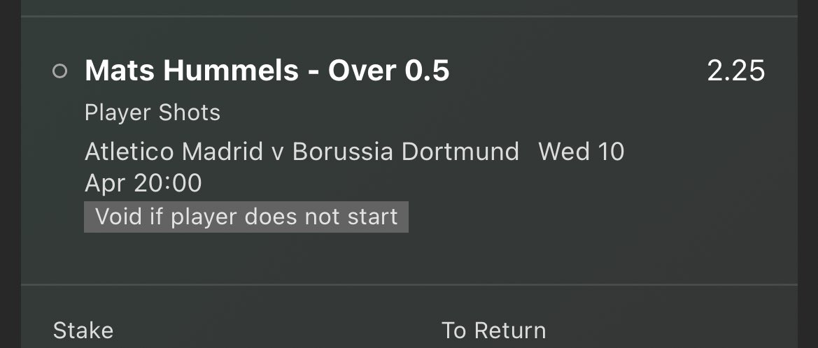 Mats Hummels Over 0.5 Shots⚽️

1.5💰

Shots in last 5 games: 1,2,2,1,1🙏🏽

#BorussiaDortmund #ChampionsLeague🇪🇺