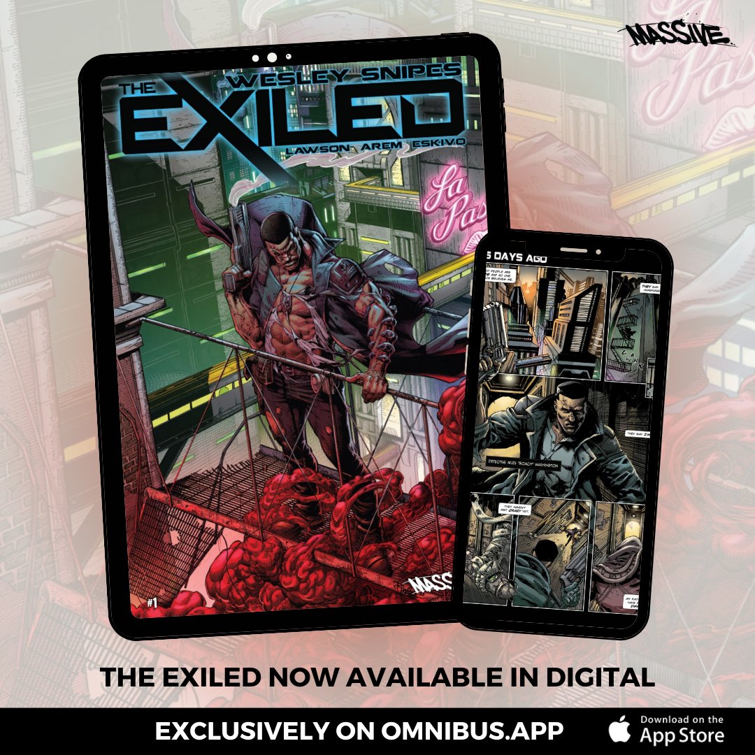 If you missed my epic collab with @wesleysnipes in THE EXILED, you can get it here on @theomnibusapp This is an incredible 'newish' digital platform. Gives lots of care to creators. @pcbproductions omnibus.app/shop/series/20…