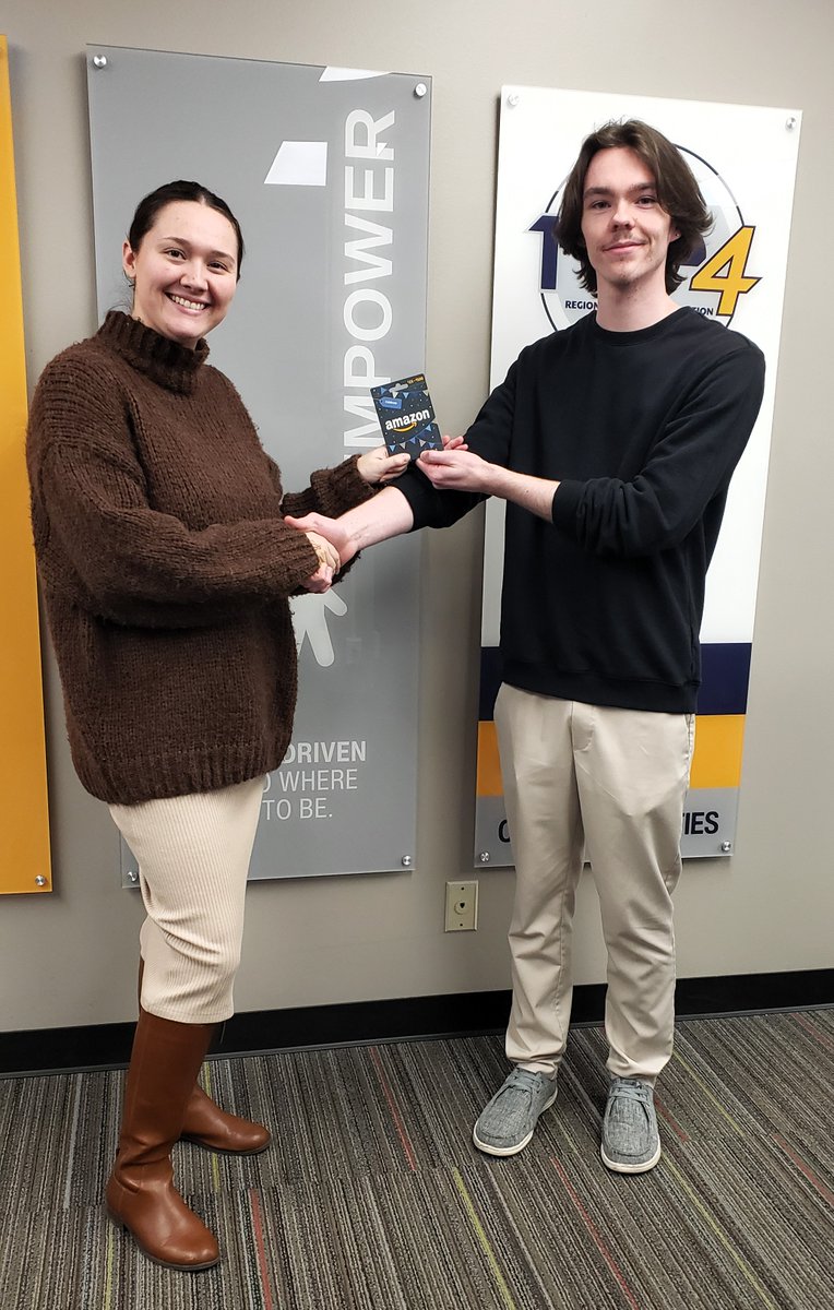 Logan W (right) was presented an Amazon gift card by ROE 4 Marketing Specialist Hannah B @BWROE4. He was nominated by a co-worker for going above and beyond to exemplify one of our 4 Core Values! Thanks, Logan! #empower