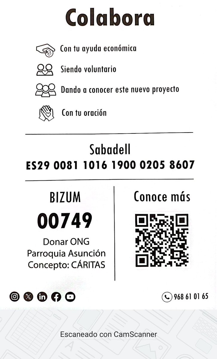 <a href="/CaritasMolina/">caritas.molina</a> ha facilitado ayudas en necesidades básicas a 941 personas por importe de 44.413€. Gracias donantes por vuestra generosidad.#CadaGestoCuenta #SomosCáritas. Os dejamos como podéis colaborar
