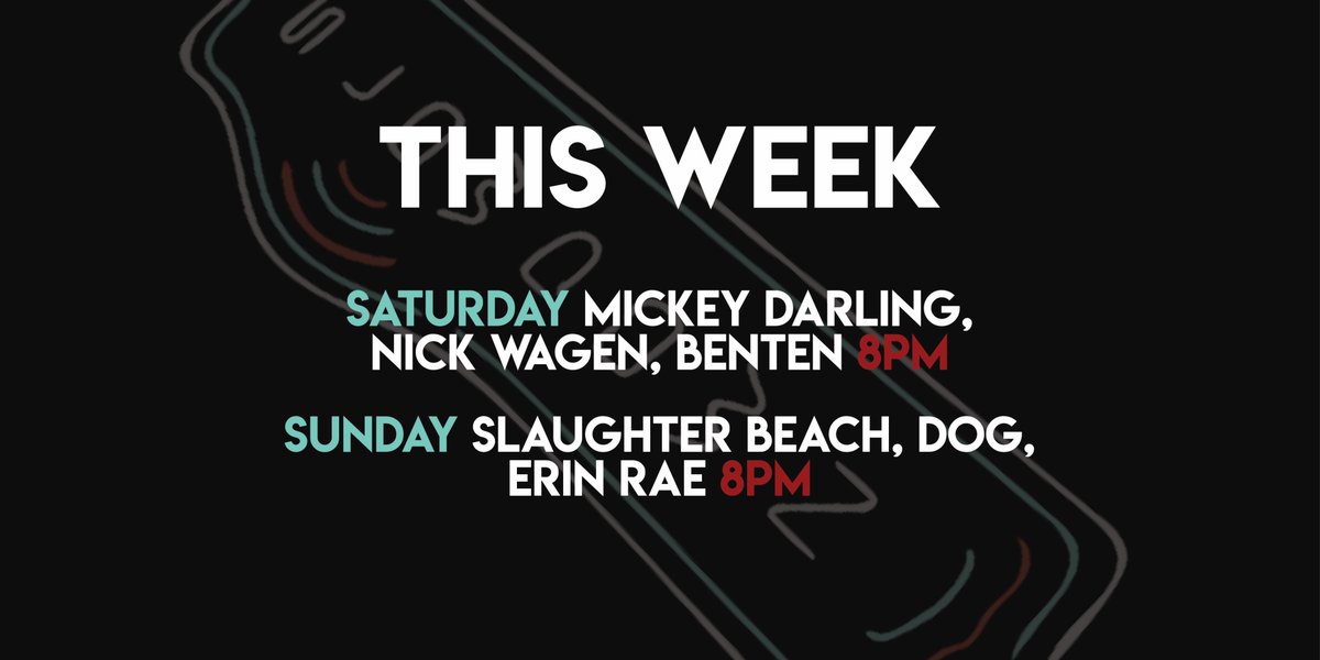We've got 2 great shows lined up for this weekend, starting Saturday with bedroom pop duo @thiccydarling, supported by @nickwagen & benten. Then on Sunday @beatsbydog's solo tour comes to town with @ErinRaeMusic getting things started. See you soon! TIX: theslowdown.com/events
