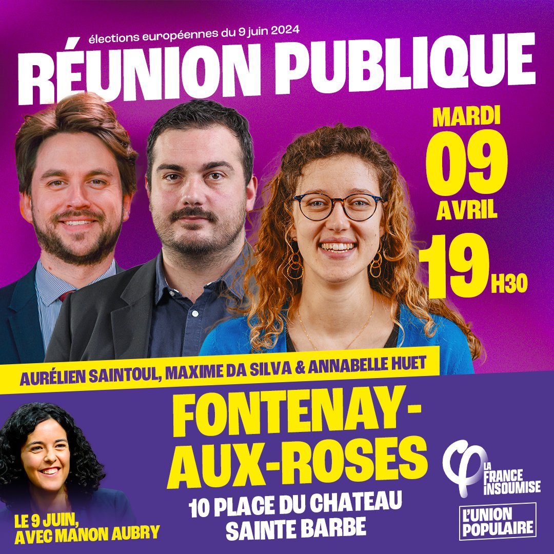 ✅Hier en diffusion sur le marché de #Montrouge,
✅Aujourd'hui en porte à porte,
✅Demain en réunion publique à #FontenayAuxRoses aux côtés de @A_Saintoul & @Maxime_DaSilva_
!

Et jusqu'au 9 juin, en campagne  pour faire gagner l'#UnionPopulaire 🤩