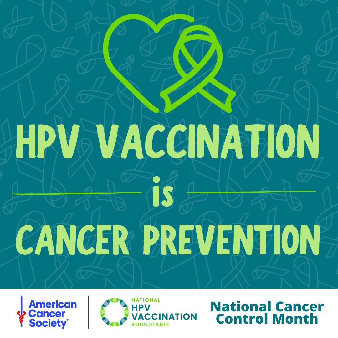 Regular checkups & screenings are important for early detection of cancer, but did you know we can PREVENT cancer through vaccination? HPV-related cancers can be prevented through HPV vaccinating children starting at age 9! --> hpvroundtable.org #nationalcancercontrolmonth