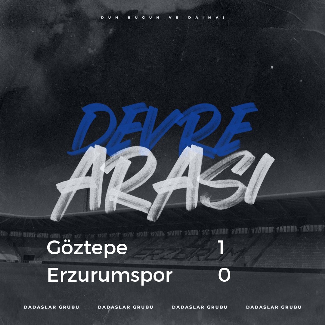 İlk yarı sonucu : Göztepe 1-0 Erzurumspor FK #Erzurumspor #Dadaşlargrubu