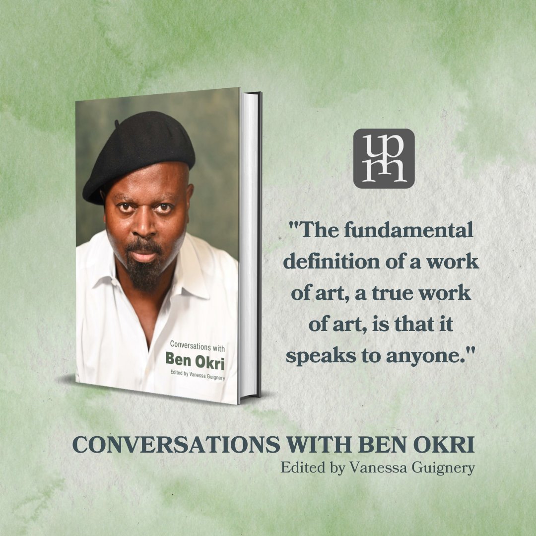 NewRelease: CONVERSATIONS WITH BEN OKRI, edited by Vanessa Guignery, is filled with over three decades of interviews with the innovative Nigerian author and first Black African winner of the Booker Prize. #ReadUP ​ Click the link in our bio to read more! 👨‍💻