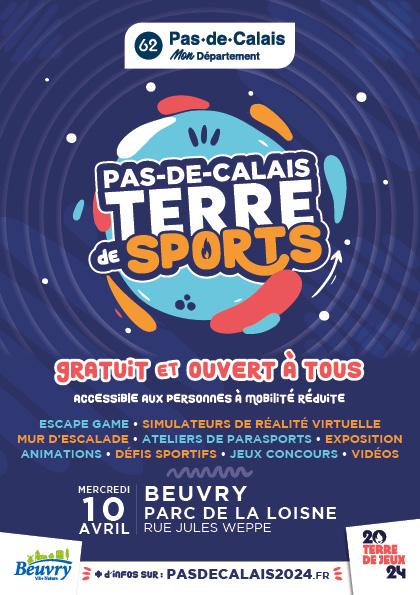 pasdecalais62's tweet photo. 🤩 #Paris2024 🥇🥋⚽️⛳️ La tournée du Village itinérant "#PasdeCalais, Terre de sports" se poursuit ces👉mercredi 10 à #Beuvry et 👉samedi 13 avril à #Desvres ! Animations et initiations sportives, parasportives et festives, challenges, jeux, shows... gratuits et ouverts à tous ! https://t.co/1r8KxtJ2BR