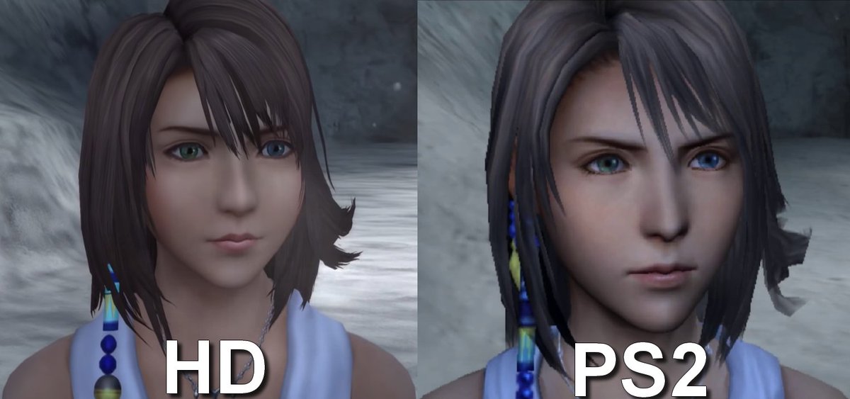 parmderp's tweet photo. I have learned today that they massacred the faces in the Final Fantasy X HD Remake 😭 They straight up put it through a Kingdom Hearts filter https://t.co/VJfHtx19uj