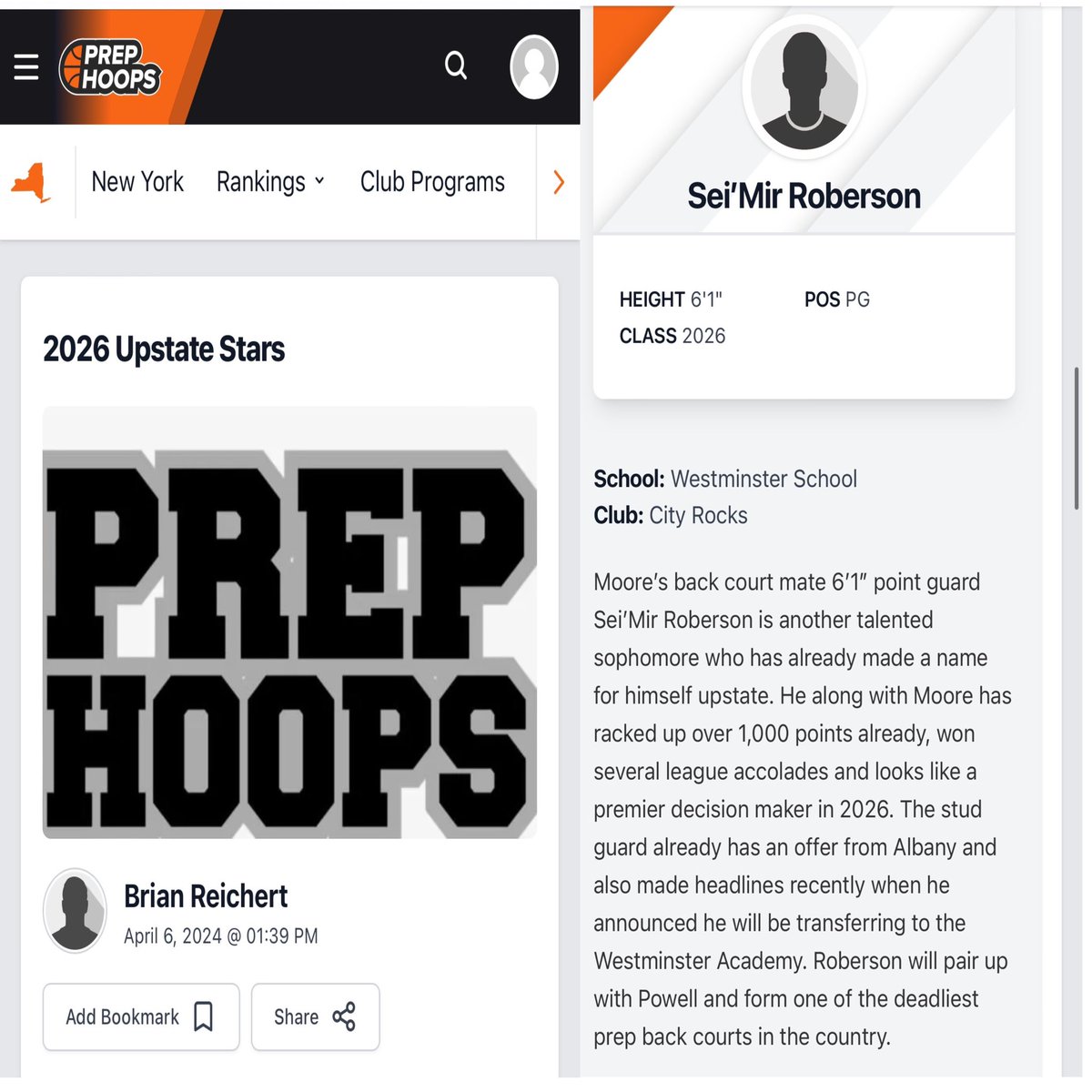Coach Pringle (@dpringlecoach) on Twitter photo Appreciate the write up ✍️ from <a href="/_BrianReichert/">Brian Reichert</a> on incoming 2026 PG Sei’Mir Roberson (<a href="/_seimir/">Sei’Mir Roberson</a>)‼️
Sei’Mir is getting ready to compete with EYBL City Rocks 16U team this spring!
#Westy🏀 #CityRocks🔥 Appreciate the write up ✍️ from <a href="/_BrianReichert/">Brian Reichert</a> on incoming 2026 PG Sei’Mir Roberson (<a href="/_seimir/">Sei’Mir Roberson</a>)‼️
Sei’Mir is getting ready to compete with EYBL City Rocks 16U team this spring!
#Westy🏀 #CityRocks🔥