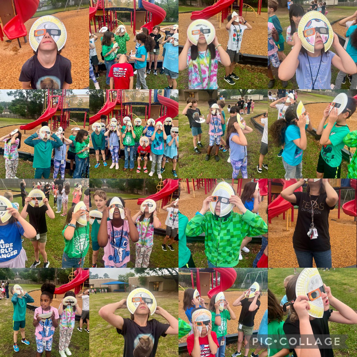 Solar Eclipse 4-8-24. The weather didn’t cooperate, but we made edible Solar Eclipses, made safe masks for our glasses, watched NASA’s LIVE, and did go outdoors to experience the darkness. @TomballISD @TISDLES1