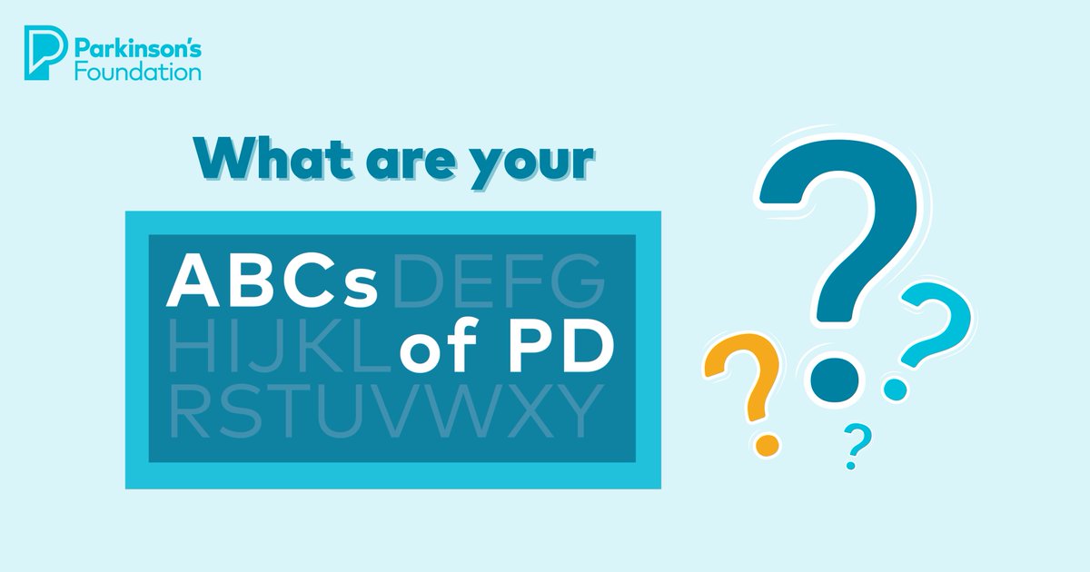 For Parkinson's Awareness Month, the Parkinson's Foundation is spreading their #ABCsOfPD, highlighting one piece of Parkinson's disease for each letter of the alphabet. 

Now, it's your turn to write  what are YOUR ABCs of PD?

#AdvocateHealthAdvisors #MedicareAdvantage