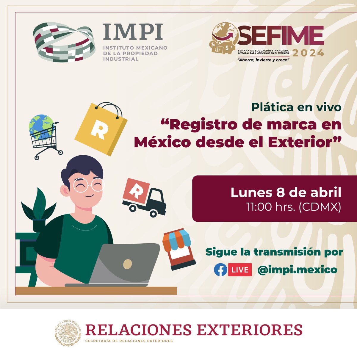 En seguimiento a la  SEFIME 2024, la  #CONSAR, el  #IPAB y el  #IMPI tienen para ti esta valiosa información.
Sigue la transmisión en vivo e infórmate
#SEFIME2024
#Ahorra
#Invierte
#Crece
#EducaciónFinanciera
#InclusiónFinanciera
@IME-Sre