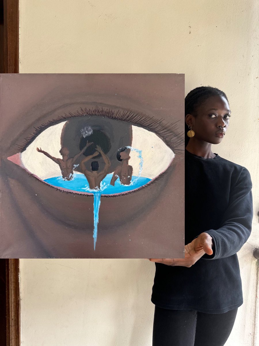 laetiky's tweet photo. "Ils aiment me voir pleurer" acrylic on canva 30cm/30cm 
(Thread) https://t.co/deGund5CdQ
