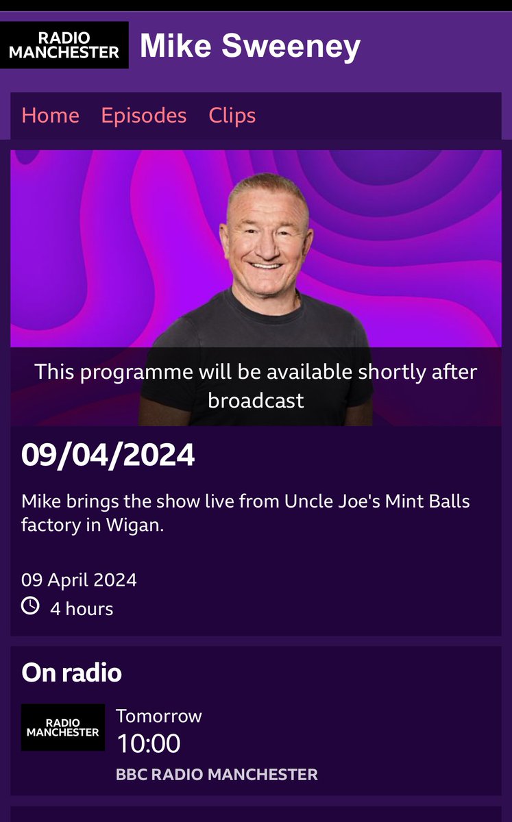 The famous Mike Sweeney, from BBC Radio Manchester, is broadcasting his show live from the Toffee Works tomorrow between 10-2. We are looking forward to giving him a special Wigan welcome, and he will be chatting to local interesting celebrities. @BBCNWT