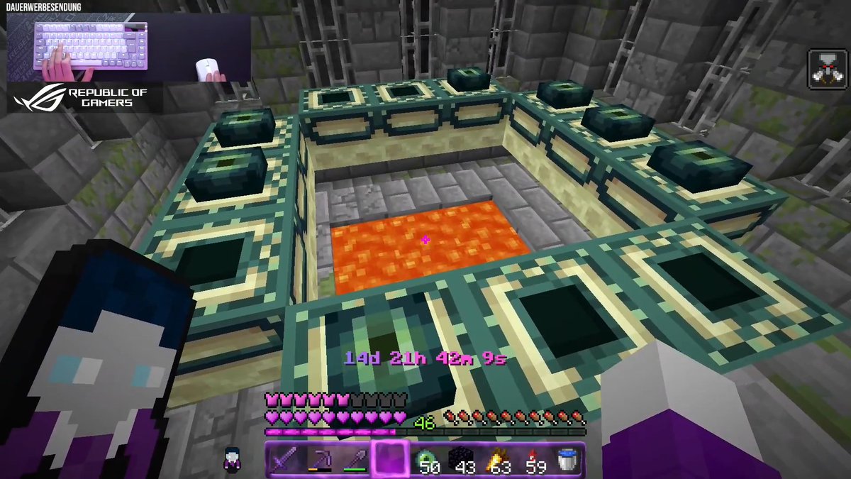 In 13 Jahren Minecraft wird das vermutlich das Seltenste sein, was ich je gefunden habe. Jedes 21383. Endportal hat 7 Augen. Damit ist das der 9. dokumentierte Fund eines Portals mit mindestens 7 Augen, durch einen Menschen.