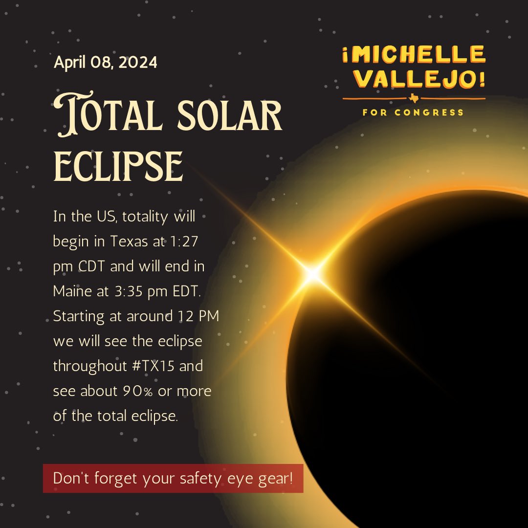 Take a moment to experience the Total Solar #Eclipse throughout #TX15 Protect your eyes and only look at the sun with protective eyewear. 😎🌑