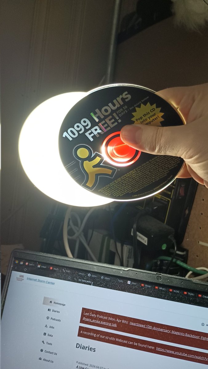 calebbaker's tweet photo. Can't see the eclipse because of clouds and basement office. Doing the best substitute I can. https://t.co/hemsPiUg6l