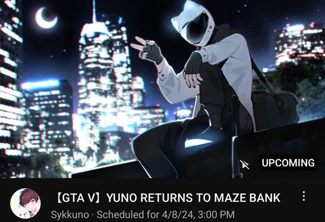 Yuno Sykk returns to Maze Bank.. in GTA V NoPixel!

Or, just check out Sykkuno's stream :

youtube.com/live/nhUMxYHo8… 🐈‍⬛⭐️