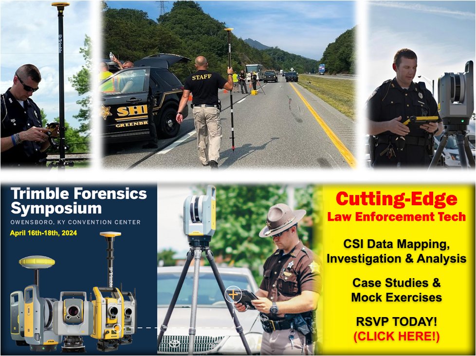 -LAST CALL!!!- #LawEnforcement! RSVP for the #TrimbleForensics Symposium!!!

tms.aloom.de/2024-trimble-f…

#PLI #Trimble #LawEnforcementLife #Police #PoliceLife #Sheriff #StatePolice #StateTrooper #Highwaypatrol #CSI #CrimeSceneInvestigation #CrashInvestigation #PublicSafety #BlueLine