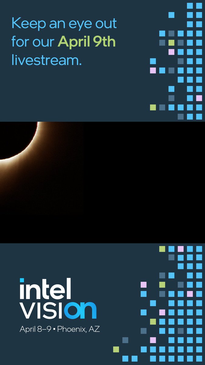 Tap to reveal. Then drop a 😎 if you’ll be watching the eclipse and tune into #IntelVision for an exciting event with other luminaries 😉 intel.ly/3PQHA4s