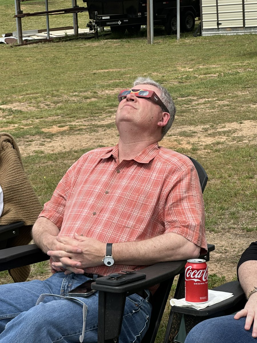 .@RepFrankLucas is safely viewing the eclipse, which is almost at totality in southeast Oklahoma. #Eclipse2024